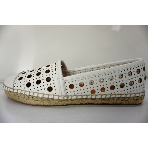 Kate Spade Leonia White Cut Out Perforated Woven Espadrille Flat SZ 7.5 NIB - Picture 3 of 10